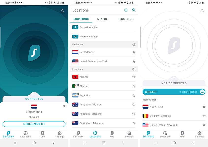 Surfshark Android app