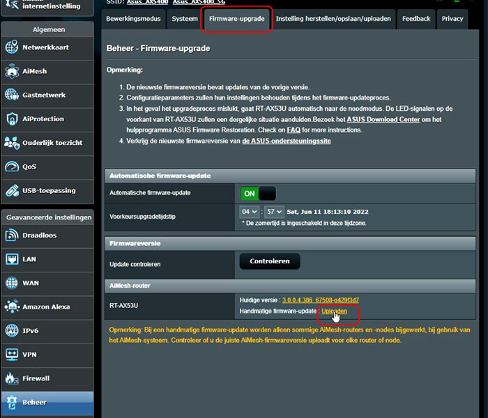 VPN op router firmware upgrade