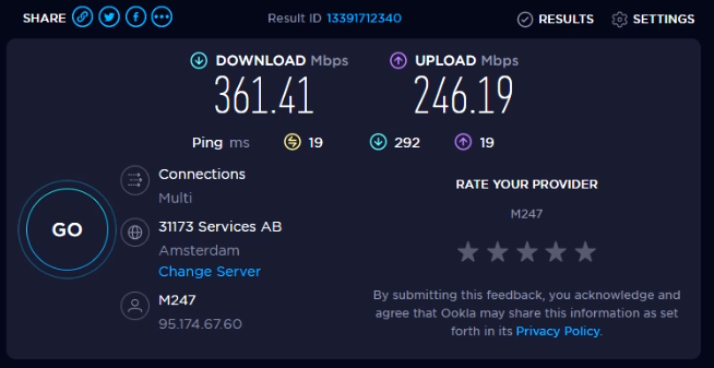 AtlasVPN snelheid - Nederland
