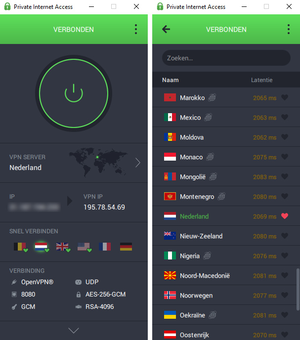 PIA VPN windows client